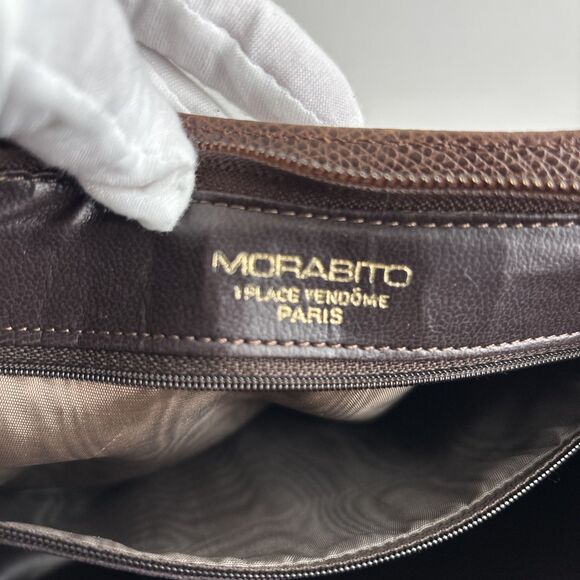 Morabito Paris Vintage Monogram Brown Shoulder Bag with Twisted Strap - Picture 12 of 13